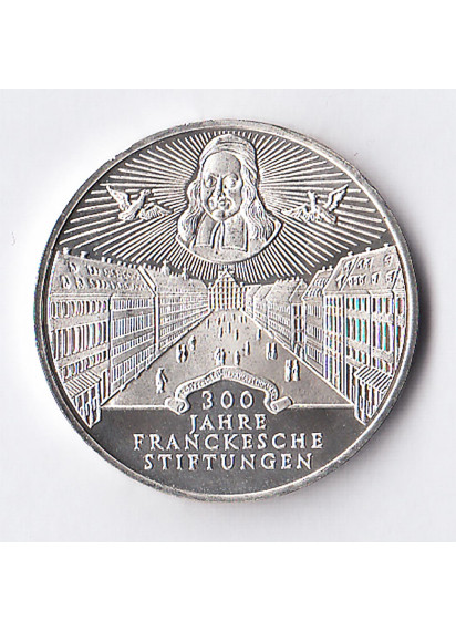 1998 GERMANIA 10 Marchi 1998 Argento 300 Anni Franckesche Stiftungen Fdc